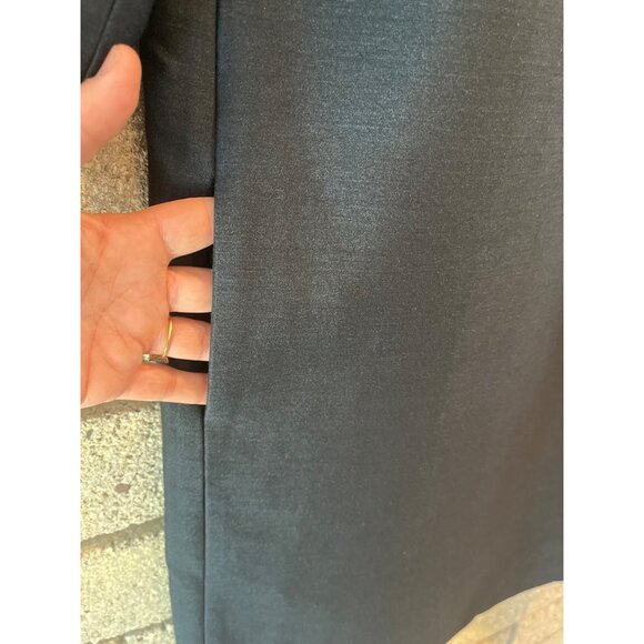 Lord & Taylor 424 Fifth Black Silk Sheath Dress 3/4 Sleeves Crew Neck Size 8 Mod - Picture 7 of 13